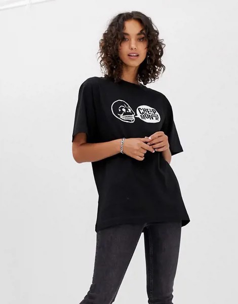 Футболка с логотипом Cheap Monday Uni speech-Черный