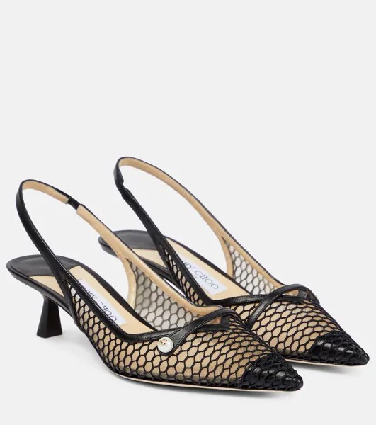 Туфли-лодочки Amita 45 с ремешком на пятке Jimmy Choo, черный
