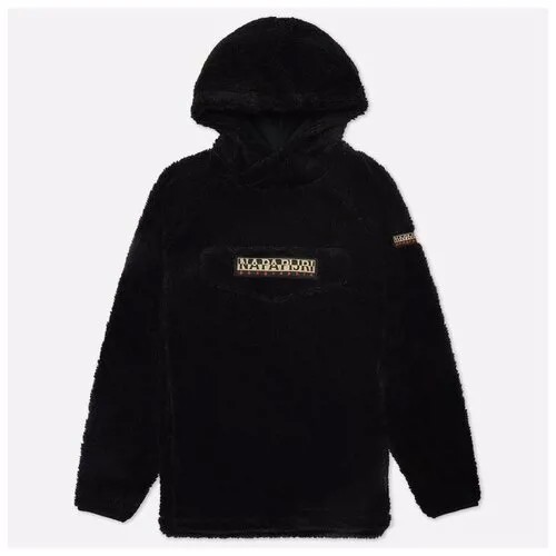 Мужская толстовка Napapijri Curly Patch Fleece Hoodie чёрный , Размер M
