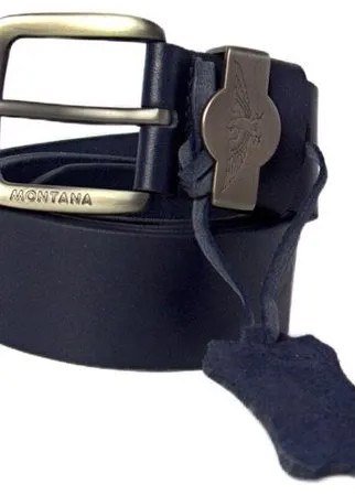 Ремень Montana, натуральная кожа, металл, для мужчин, размер 130, длина 130 см., синий