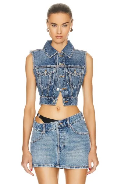 Жилет Alexander Wang Trucker, цвет Vintage Medium Indigo
