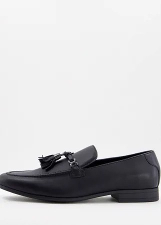 Черные лоферы из искусственной кожи с кисточками ASOS DESIGN-Черный цвет