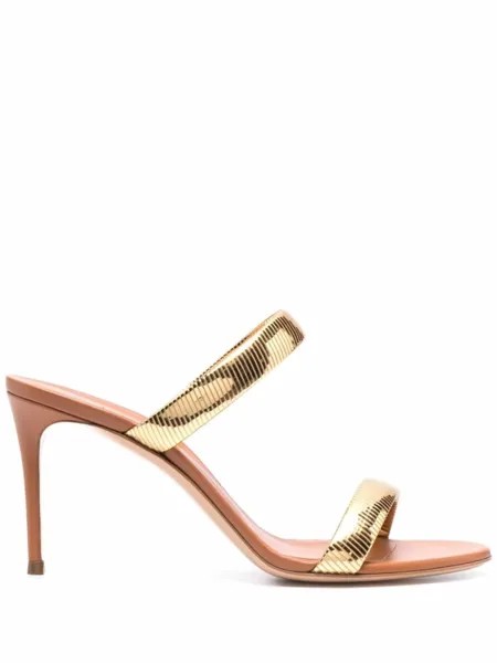 Casadei мюли Julia Roma с эффектом металлик, желтый