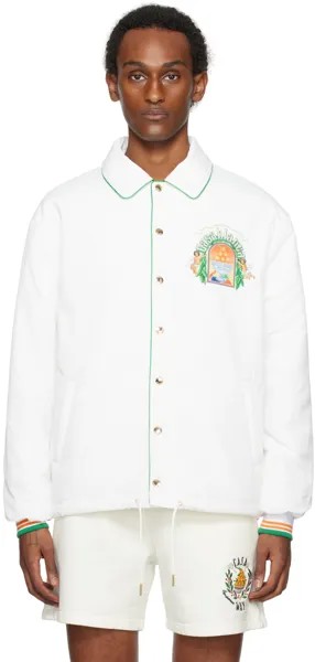 Белая куртка с принтом Casablanca, цвет White