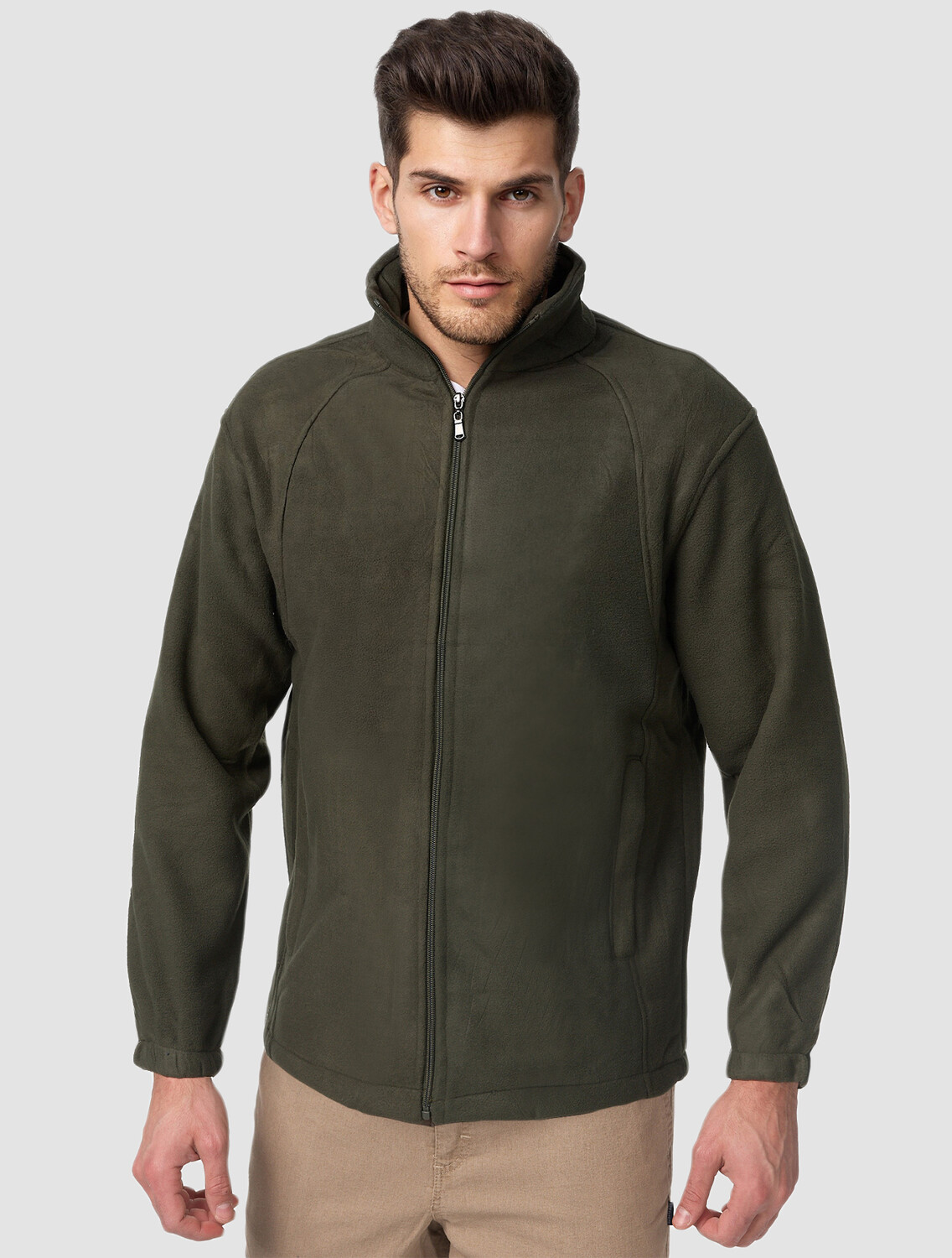 Толстовка Arizona Shopping Fleece Jacke Full Zip Übergangsjacke ohne Kapuze, зеленый