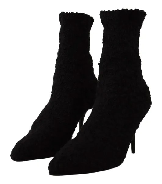 DOLCE - GABBANA Обувь Ботинки Черные женские туфли на шпильке до середины икры s. ЕС40/США9,5