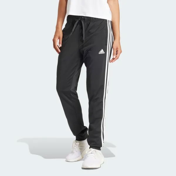 Узкие спортивные брюки зауженного кроя с 3 полосками Primegreen Essentials Warm-Up Adidas, цвет Black