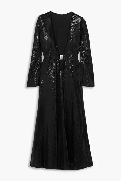 Платье макси Nina из эластичного джерси с пайетками и вырезами DODO BAR OR, черный
