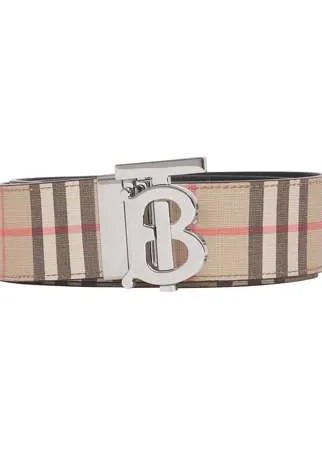 Burberry двусторонний ремень в клетку с монограммой