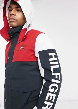 Пальто со съемным капюшоном и логотипом Tommy Hilfiger-Мульти
