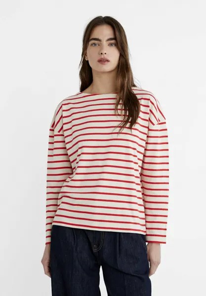 Рубашка с длинным рукавом STRIPED Stradivarius, цвет red