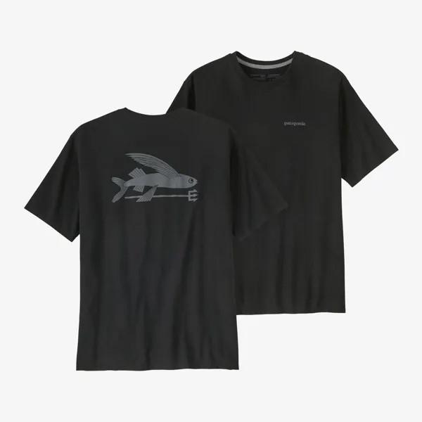Мужская футболка Responsibili Fly Fish Patagonia, черный