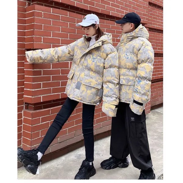 Женская модная камуфляжная куртка, куртка с хлопковой подкладкой, Корейская Свободная куртка, новый стиль 2021, женские топы, женские куртки