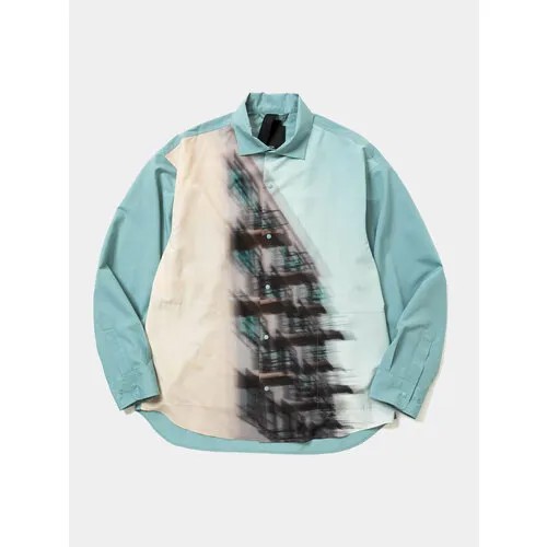 Рубашка Meanswhile FEATHER SMOOTH SNAP, размер L, бирюзовый