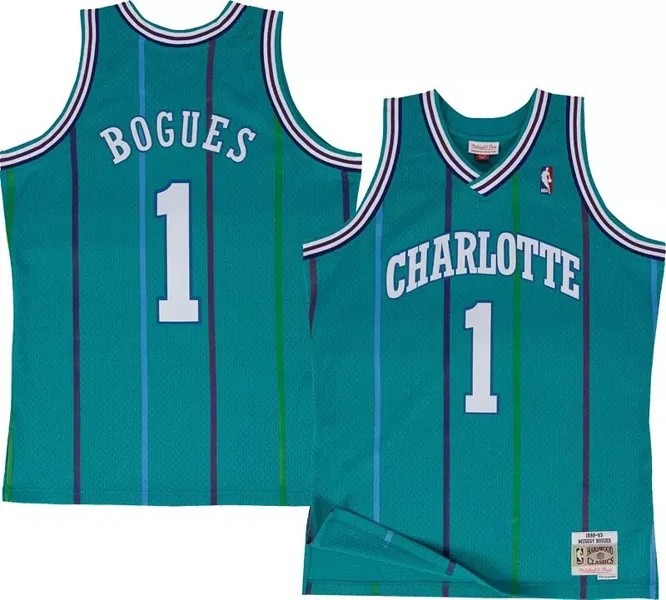 Мужская майка Mitchell & Ness Charlotte Hornets 1992 Muggsy Bogues #1 Swingman