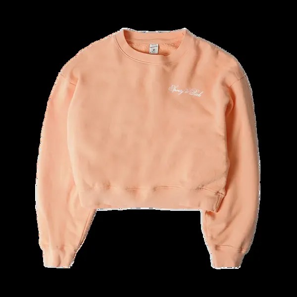 Толстовка Sporty & Rich Chest Logo Print Cropped 'Peach/White', оранжевый