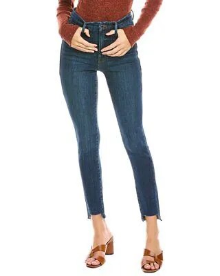 Женские джинсы цвета индиго Good American с хорошей талией и ступенчатым подолом с высокой посадкой