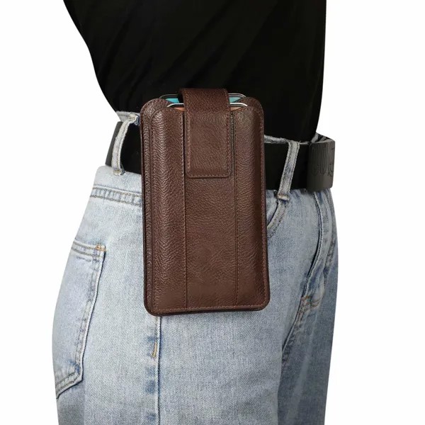 Спортивная регулируемая кожаная сумка с двойным чехлом для мобильного телефона Ремень Зажим Подвесной чехол Кобура для iPhone Xiaomi Samsung Galaxy Huawei Honor Oppo Мужской поясной пакет