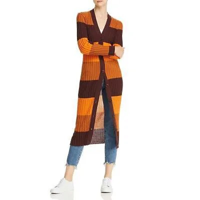 Equipment Femme Womens Verelle Orange Wool Long Cardigan Sweater Top S BHFO 0706
