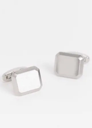 Запонки из нержавеющей стали матового серебристого цвета ASOS DESIGN-Серебристый