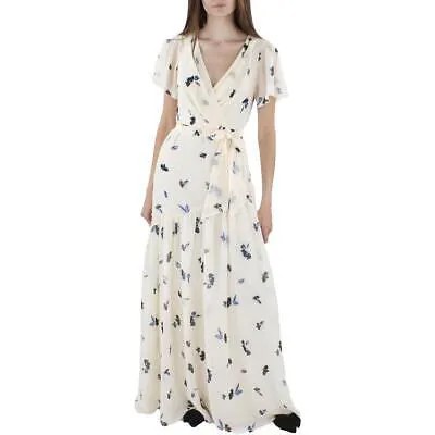 Женское жатое макси-платье Lauren Ralph Lauren с расклешенной юбкой BHFO 2914