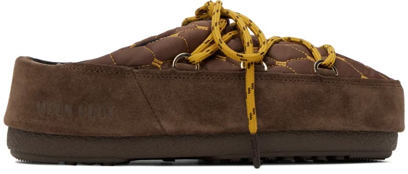Коричневые стеганые мюли Moon Boot