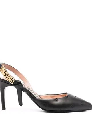 Moschino туфли с ремешком на пятке с логотипом