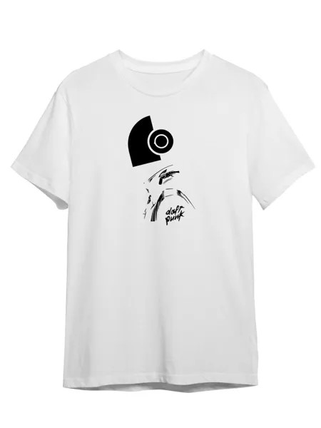 Футболка унисекс Каждому Своё Daft Punk/Дафт Панк MGDP18 белая 4XL