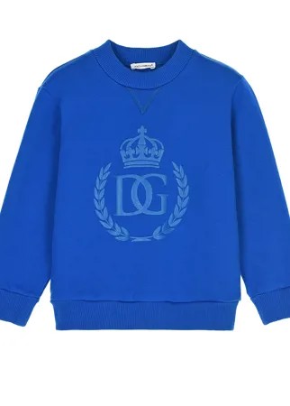 Синий свитшот с принтом в тон Dolce&Gabbana