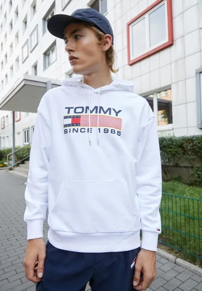 Толстовка ATHLETIC LOGO HOODIE Tommy Jeans, белый