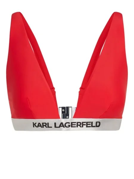 Karl Lagerfeld топ бикини с треугольными чашками и логотипом, красный