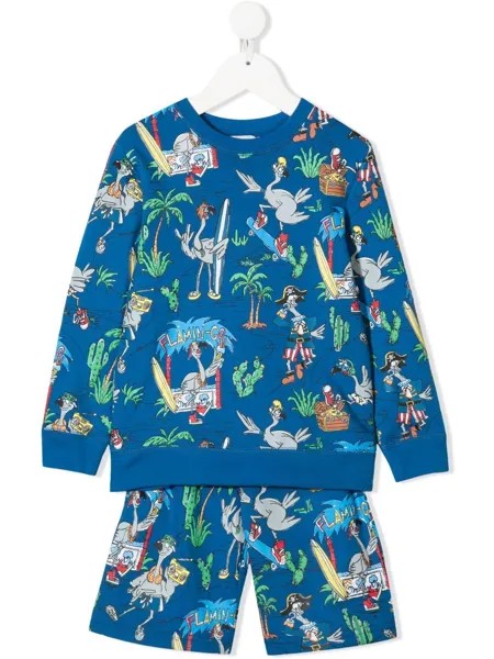 Stella McCartney Kids комплект из толстовки и шортов с принтом