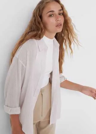 Stradivarius Рубашка Прямого Кроя В Полоску Цвет Камня Xl