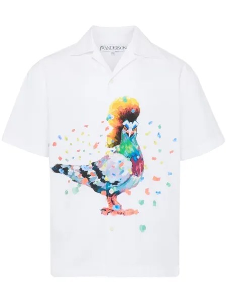 JW Anderson рубашка из хлопка Pigeon, белый