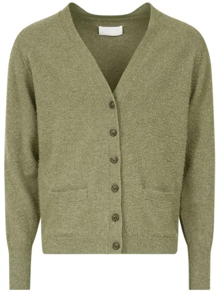 Кардиган из смесового кашемира с V-образным вырезом Maison Margiela, зеленый