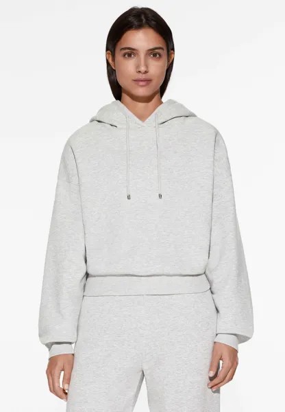 Толстовка Warm Interior Crop Logo OYSHO, цвет light grey