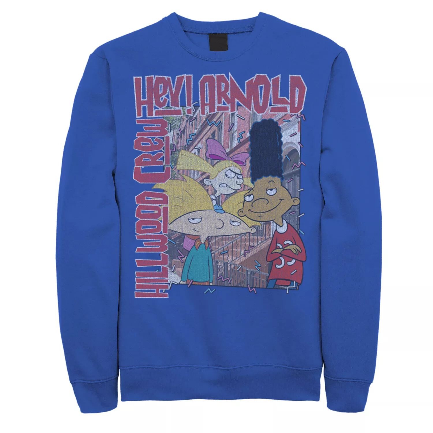 Мужской свитшот Nickeloden Hey Arnold с цветным плакатом Hillwood Licensed Character