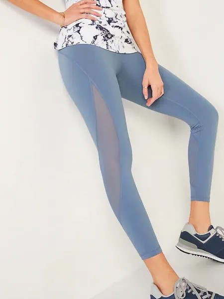 Женские леггинсы NWT Old Navy с высокой посадкой PowerPress и сетчатой отделкой длиной 7/8, M