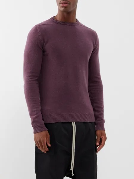 Байкерский свитер из смесового кашемира Rick Owens, фиолетовый