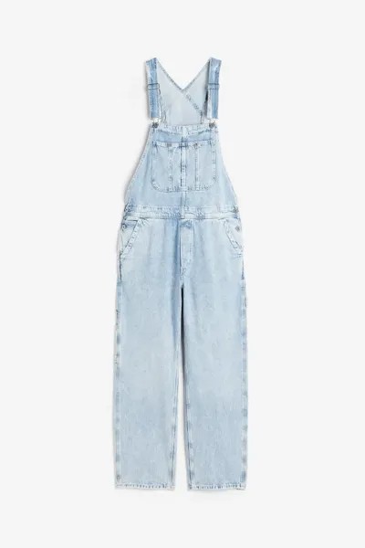 Комбинезон H&M Denim Relaxed Fit, голубой