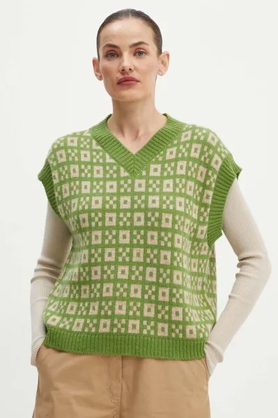 Шерстяной жилет Weekend Max Mara, зеленый