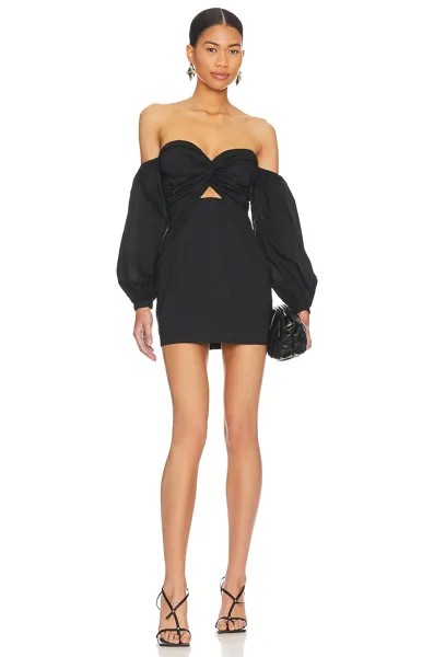 Платье superdown Flynn Ruched Sleeve, черный