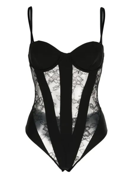 Fleur Du Mal кружевное боди, черный
