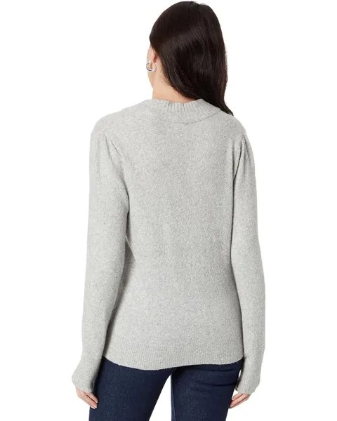 Свитер Lilla P Long Sleeve Crossed V-Neck Sweater, пепельный