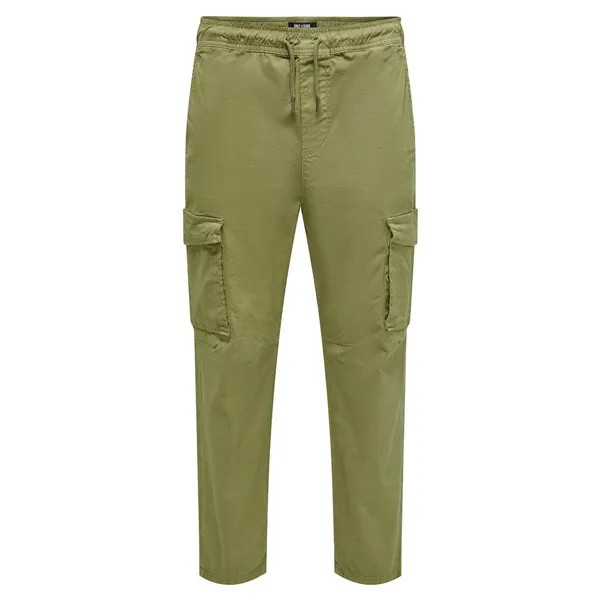 Брюки Only & Sons Ell Tapered Fit Cargo, зеленый