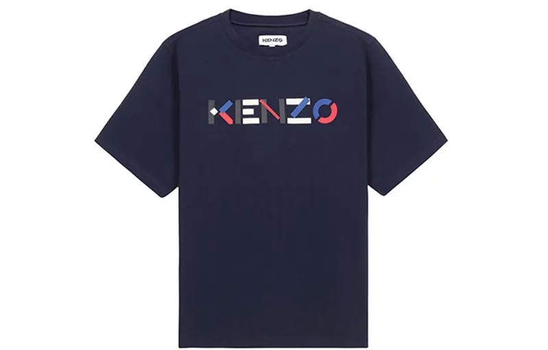 Футболка с логотипом Letter, мужская, темно-синяя Kenzo, темно-синий