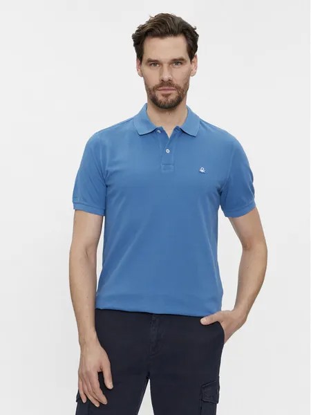 Рубашка поло стандартного кроя United Colors Of Benetton, синий