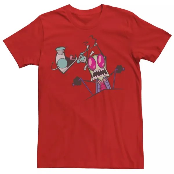 Мужская футболка с изображением портрета Захватчик Зим Гир, тянущий антенны Зима Nickelodeon, красный