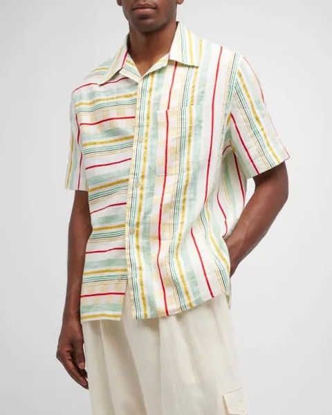 Мужская асимметричная полосатая спортивная рубашка из коллаборации с Paula's Ibiza Loewe