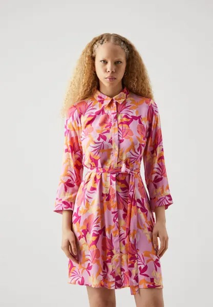 Платье-блузка Yassavanna 3/4 Short Shirt Dress YAS, пастельная лаванда/тропия
